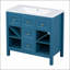 Ensemble de meuble-lavabo 36 po avec lavabo en résine, armoire de rangement en bois massif, ensemble de meuble-lavabo autoportant avec 5 tiroirs et portes à fermeture douce (Identique à SW000141AAM)