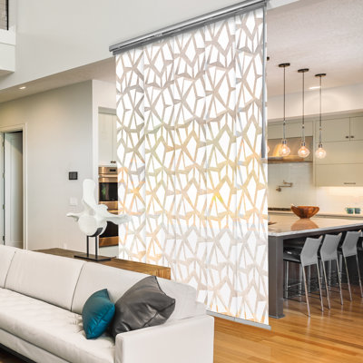 Shattered 5-Panel Single Rail Panel Track Extendable 40"-70" W x 91.4"H, Panel width 15.75"