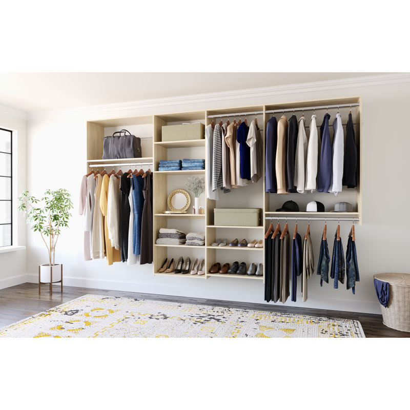 Grid 72'' W - 120'' W Closet System, Honey Blonde