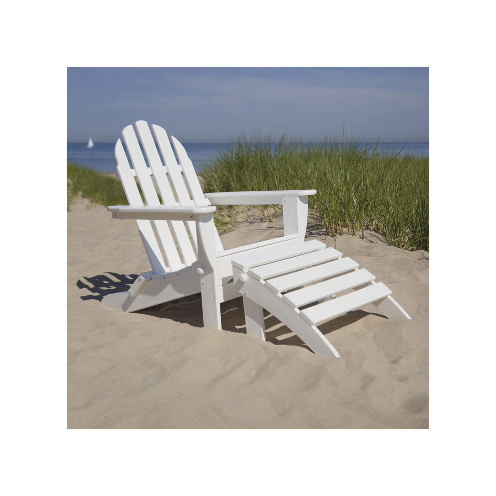 POLYWOOD Classic Adirondack 2-Piece Set, White