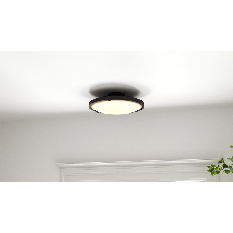 Donne Integrated LED Semi-Flush Mount With CCT Switch, Matte Black