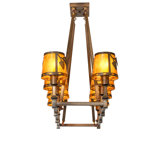 38" Long Balsam Pine 8 Light Oblong Chandelier