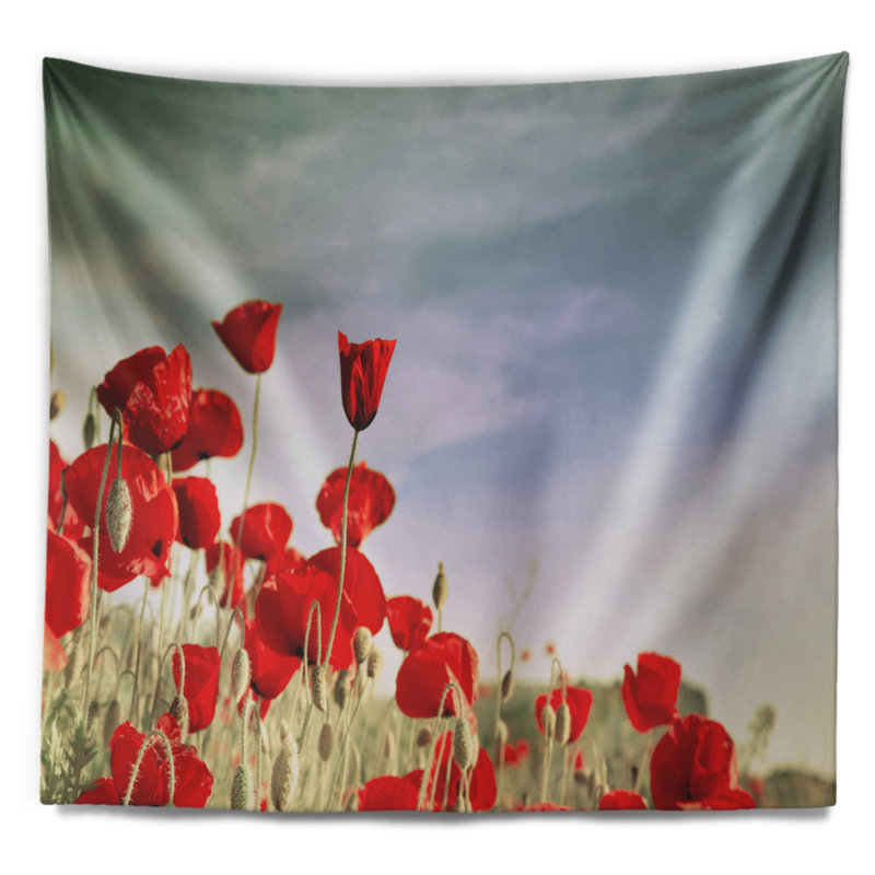 Tapisserie «Coquelicots rouges», H 68 po x l 80 po