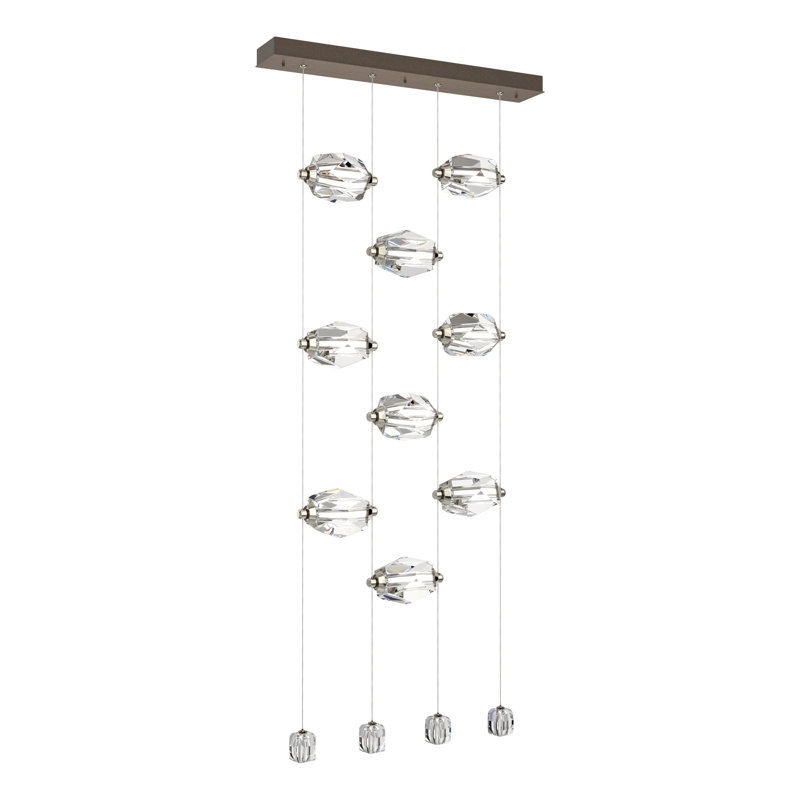 Gatsby 9 - Light Kitchen Island Geometric LED Pendant, Gray, Bronze