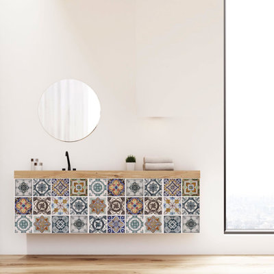 38.1cm W x 38.1cm L PVC Peel and Stick Mosaic Tile