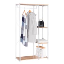 WOLTU Open Wardrobe Pipes Clothes Rail with Shelves Wall Mounted Wardrobe  for Walk-in Closet Industrial for Bedroom Dressing Room