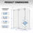 60" W X 34" D X 76" H Sliding Frameless Shower Enclosure With 3/8 Inch Tempered Glass-125928400-126249044