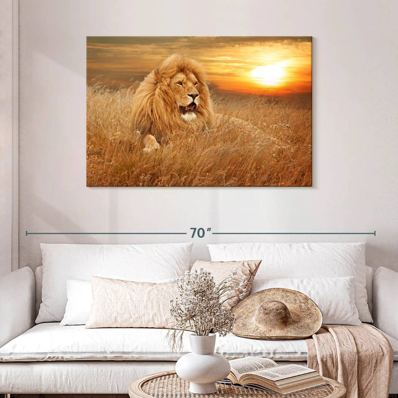Lion couché Brampt, H 30 po x l 45 po