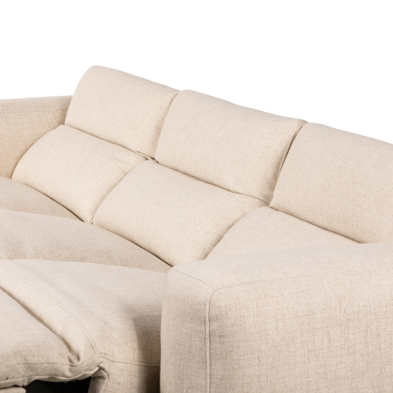Radley 124" Leather Power Reclining Sofa, Antigo Natural Polyester Blend