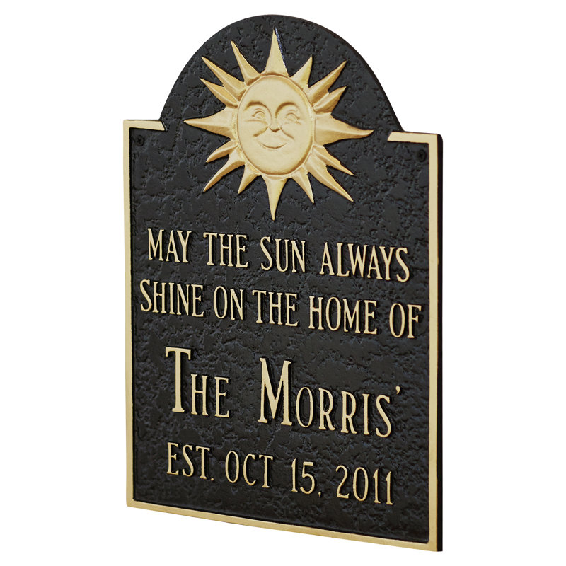 Metal Astrology & Stars Garden Plaque, Black/Gold, Wall