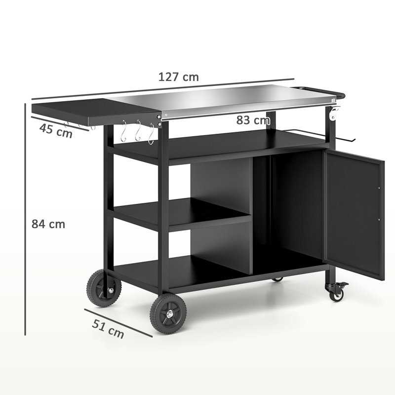 Dakota Fields Bar Cart with Metal Outer Material