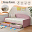 Upholstered Storage Daybed with 2 Drawers, Twin Size Multi‑Purpose Sofa Bed Frame, Solid Wood Slat Support for Small Space Bedroom-707422943