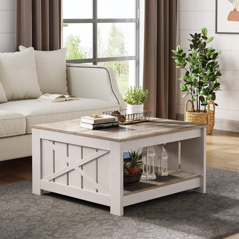 Canizales Coffee Table with Storage, Grey Wash