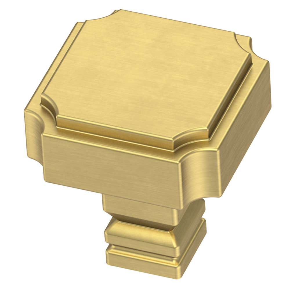 1 1/8 Length Square Knob Franklin Brass 