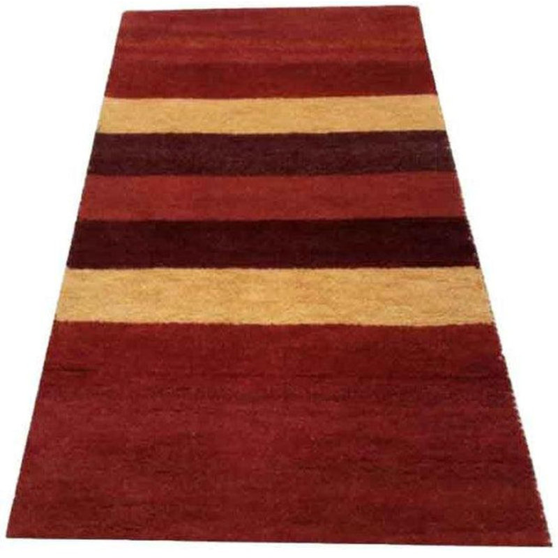 Noail Striped Area Rug in Red