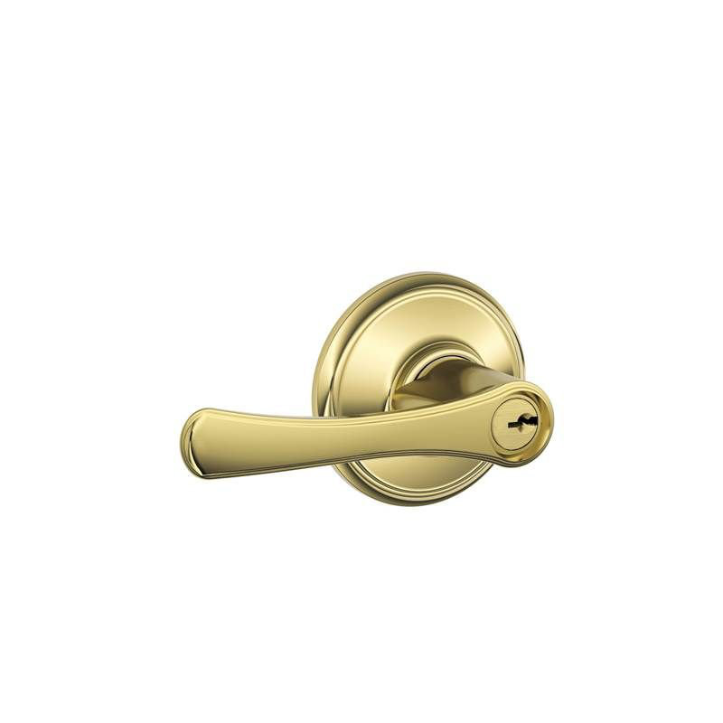 Avila Lever Keyed Entry Lock, Bright Brass, Yes
