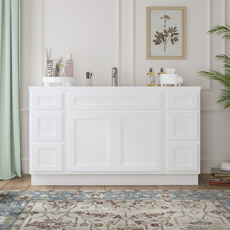 54'' Single Bathroom Vanity Base Only, White