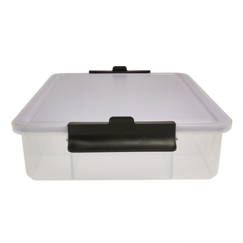Farberware Snacklebox 11-Compartment Organizer with Plastic Locking Lid and Black Handles, 11x16 Inches