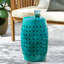 Table d'appoint LILAC de 12 po, table de bout de conception cylindrique pour le salon, la salle familiale ou le vestibule, style industriel, tables d'appoint pour l'intérieur et l'extérieur, couleur bleu sarcelle-678986297