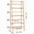 4-Tier Bamboo Ladder Shelf, Rattan Shelf, Trapezoid Open Bookcase, Display Storage Rack Organizer, Freestanding Flower Plant Stand, Ladder Bookshelf Ideal For Bathroom, Bedroom, Office, Study, Natural