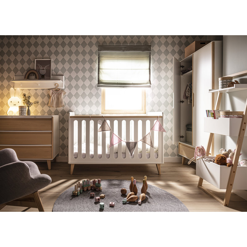 Mildred Cot Bed, White/Birch