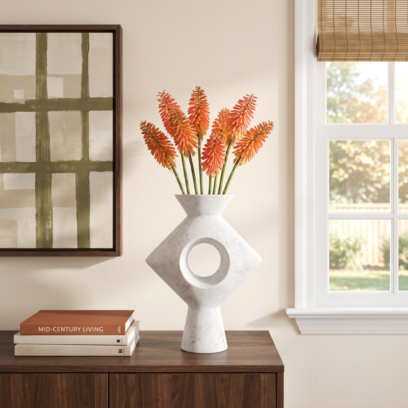 Fitzpatrick Ceramic Table Vase, Light Gray