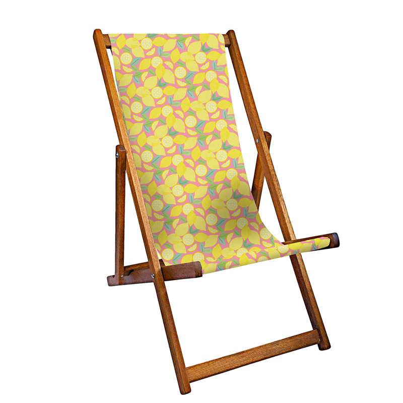 Casetta Folding Deck Chair, Pink/Lime