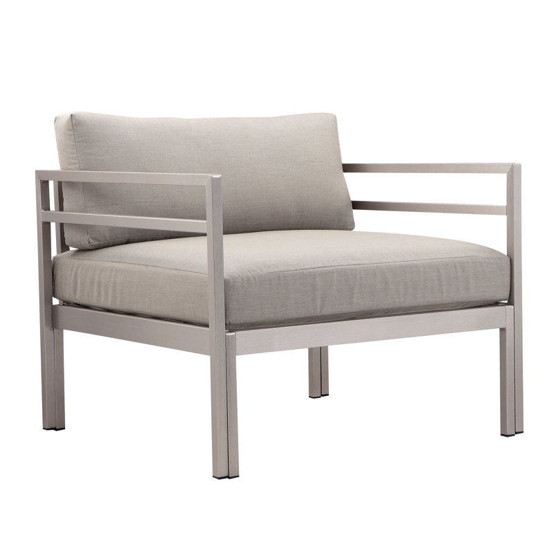 Cold Outdoor 4 - Piece Conversation Set, Silver Frame/Gray Cushion