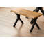 Wooden Dining Table with X-Shaped Iron Legs and 4 Metal Chairs and Bench Modern Dining Set (75cm)-377440836-377440839