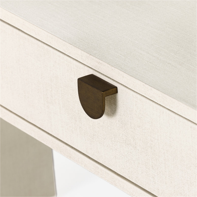 Cressida 78'' W Console Table, Ivory Painted Linen