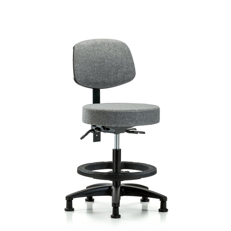 Tabouret de laboratoire à hauteur ajustable Sarah, Patins, Gris