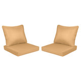 Coussin de siège et de dossier d'extérieur (ensemble de 2 sièges, 2 dossiers)