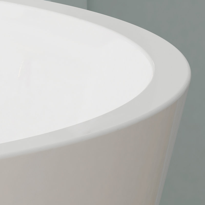 Shangri-La Elite 67" Freestanding Soaking Acrylic Bathtub with Brushed Nickel Drain