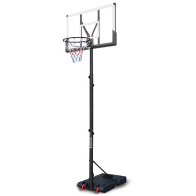 Use for Outdoor Height Adjustable 5.7 to 10ft Basketball Hoop 44 Inch Backboard Portable Basketball Goal System with Stable Base and Wheels