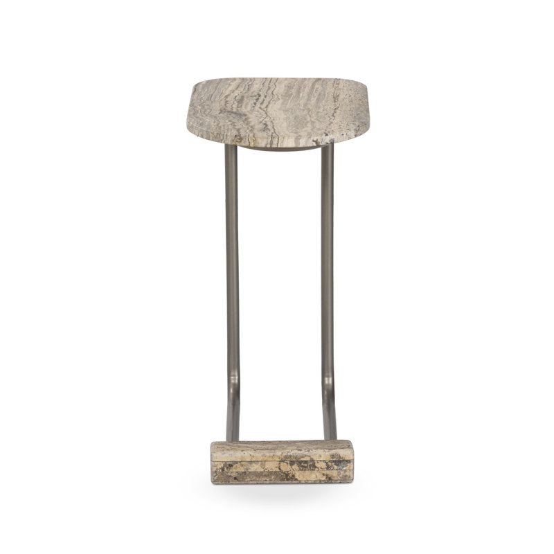 Pixie End Table-Grey Stripe Travertine