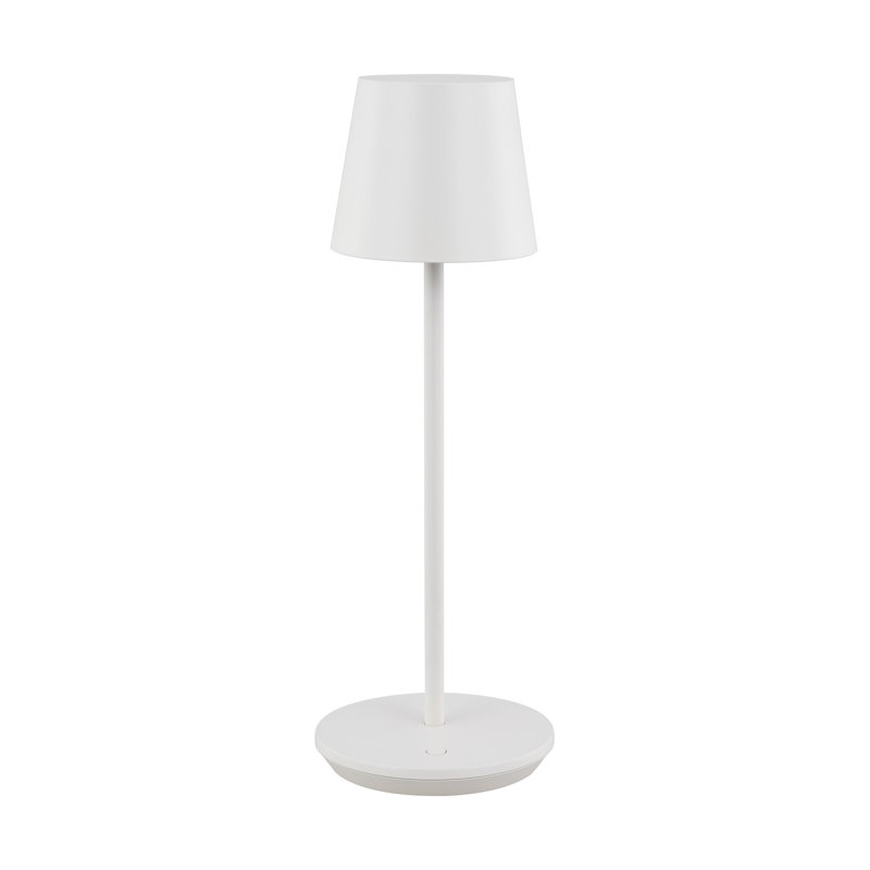Rukija 1-Light Modern Rechargeable Table Lamp with Shade, White