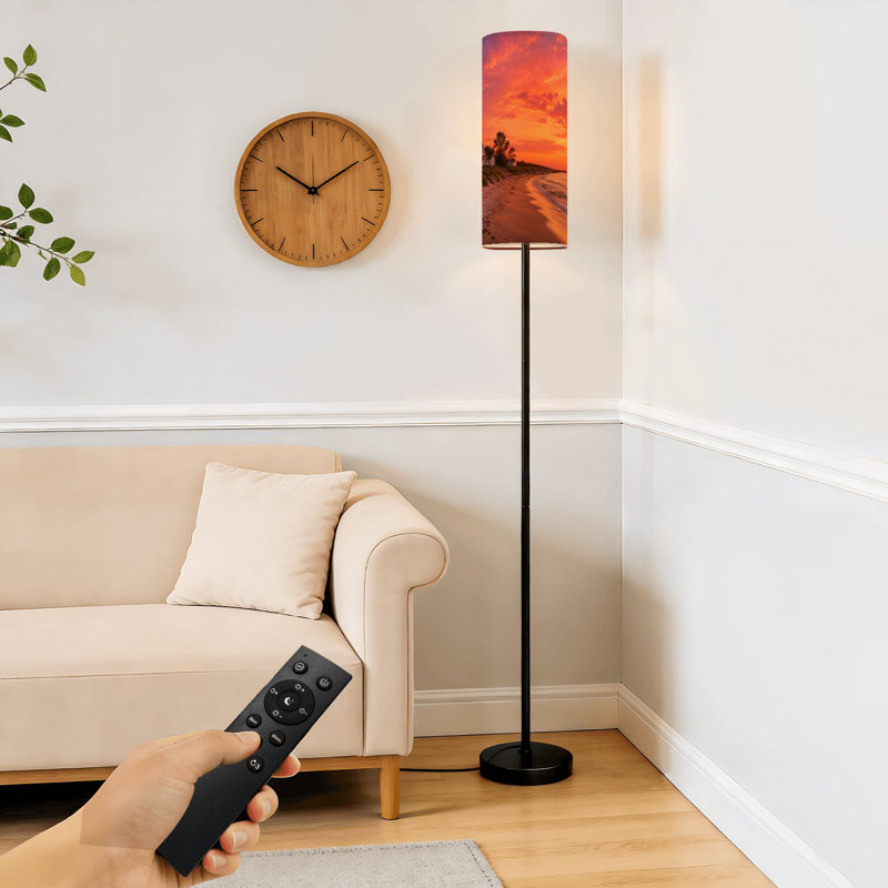 Lampe sur pied avec lampe à pied et ampoule à abat-jour moderne à hauteur variable pour le coucher du soleil