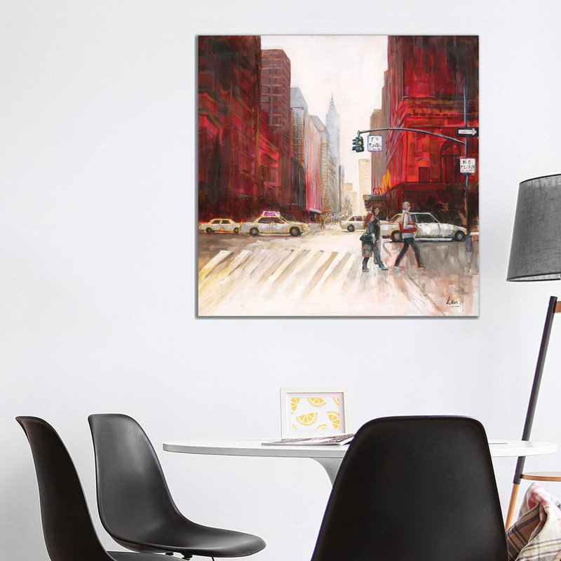 Red Fusion IV by Luc. - Wrapped Canvas Painting, 93.98 cm H x 93.98 cm W x 1.91 cm D