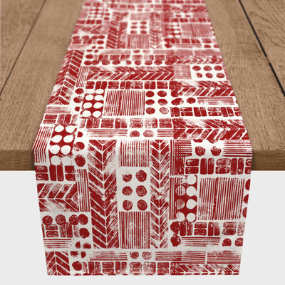 Catharien Rectangle Geometric Polyester Table Runner