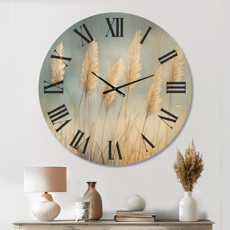 Solid Wood Analogue Wall Clock, Très grand