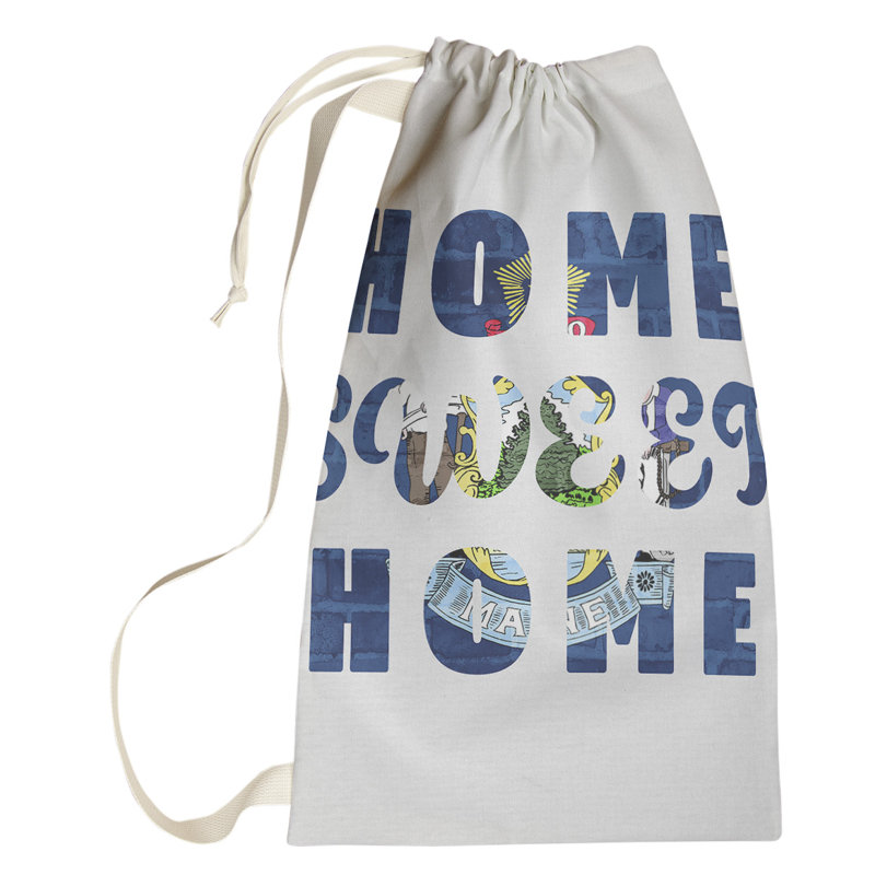 Fabric Laundry Bag with Handles, Large (76.5" H x 29.5" W x 1.5" D), Maine