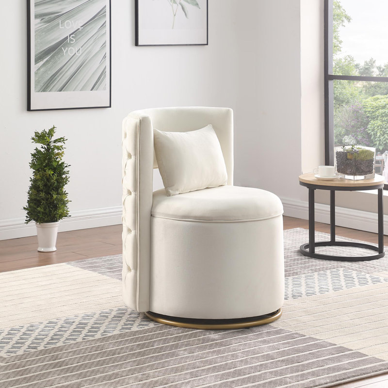 1 fauteuil pivotant 360 ° avec rangement 1pc, Blanc