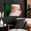 Cadre noir, peinture à l'huile, père Noël, art mural, décoration de cadre classique