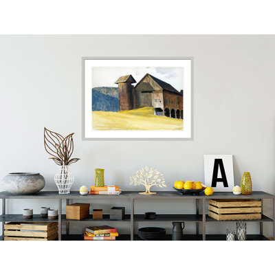 «Barn and Silo Vermont» par Edward Hopper, impression giclée sur cadre