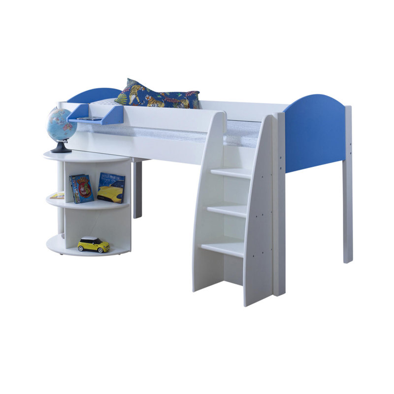 Juliana European Single (90 x 200cm) Mid Sleeper Loft Bed Bed with Built-in-Desk, White/Blue