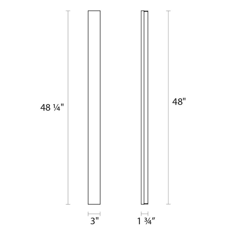 Slim 1-Light LED Bath Bar, 3'' H X 48.25'' W X 1.75'' D