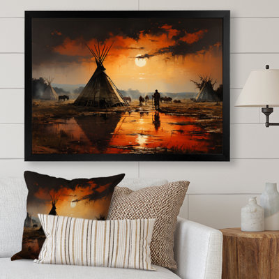 Orange Native Tipi Embracing Tradition II - Print