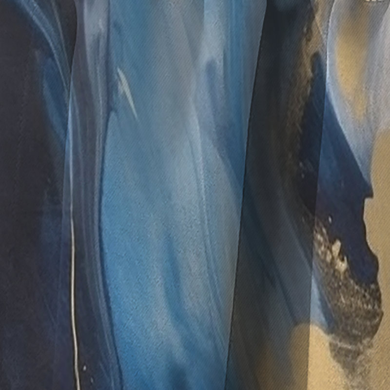 Rideau occultant occultant bleu foncé et doré à motif de fractures - 1 panneau, L 52 po x L 90 po