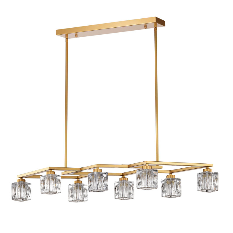 Fine Elegance Crystal Chandelier Adjustable Height (Bulb Included), Yes, Gold