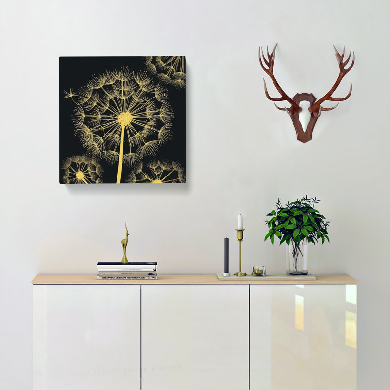 Dandelion Art Deco - Wrapped Canvas